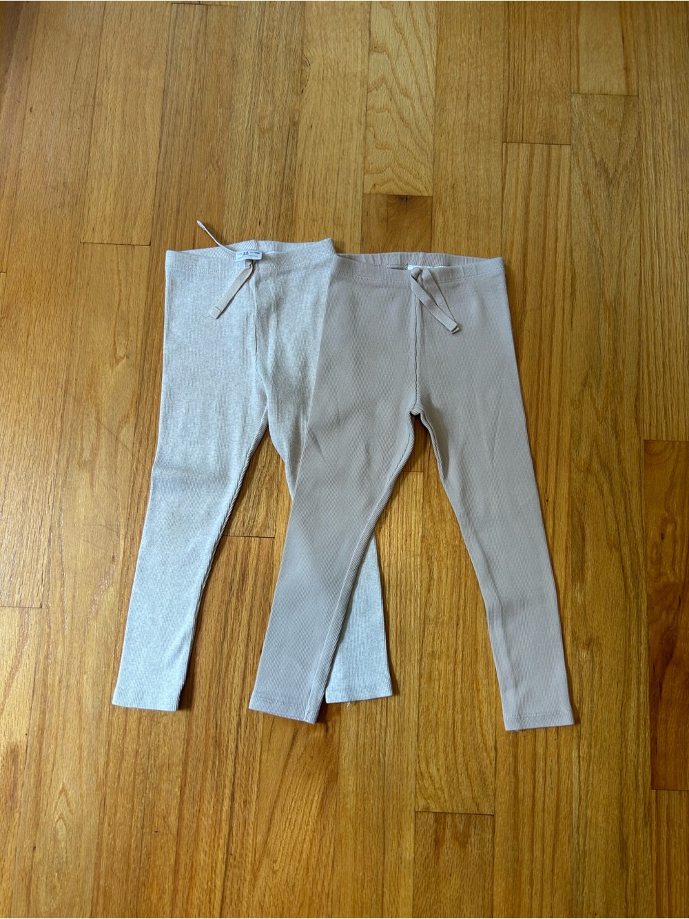 Zara Beige & Light Taupe Kids Leggings — 2-Pack
